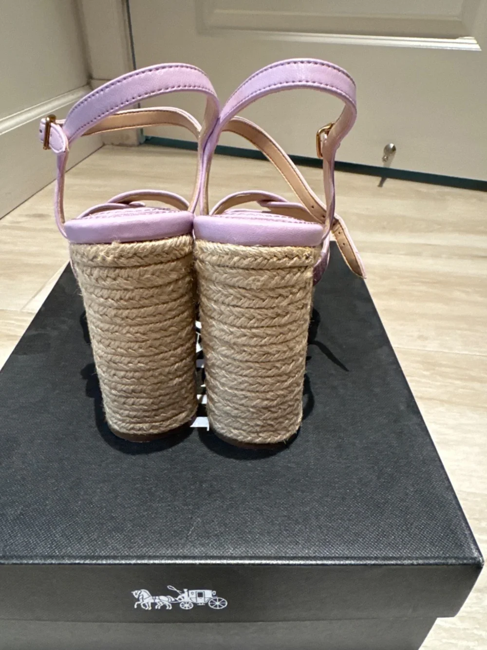 Coach Talina Platform Espadrille Raffia Sandals Size 8